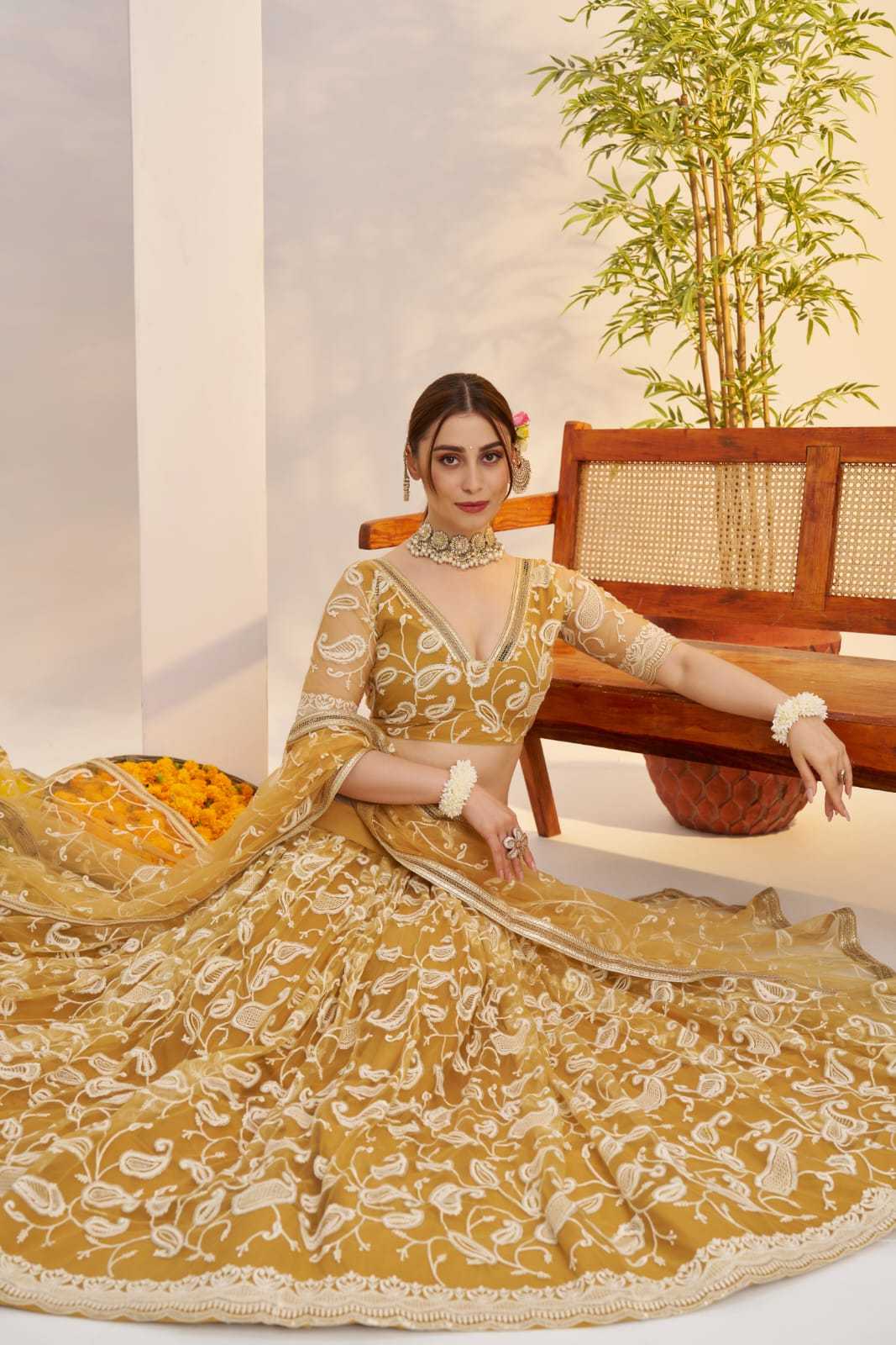 Georgette Embroidered Zari Work Sequins Lehenga